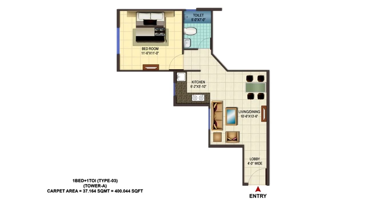 Signature Global Orchard Avenue Floor Plan 1BHK