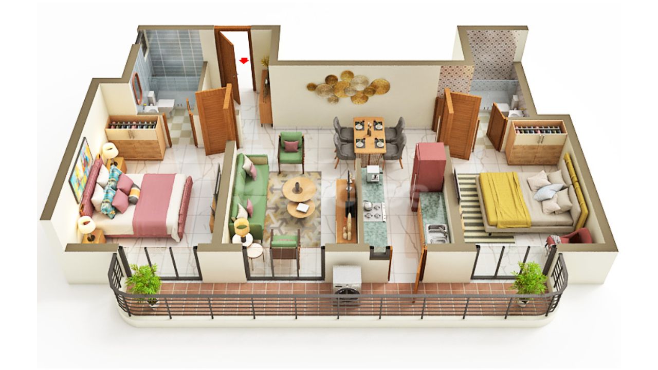 Oro Dynasty Amar Shaheed Path Lucknow Floor Plan 2 BHK