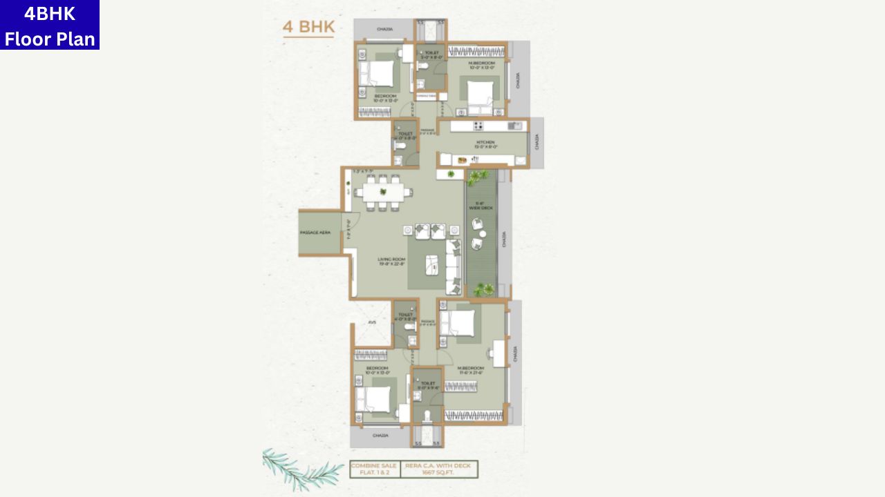 Ethics Oliver Mahim West Mumbai 4BHK Floor Plan