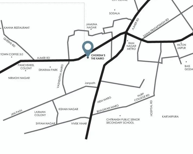 Chordia's The Kairo Sodala Jaipur Location Map 