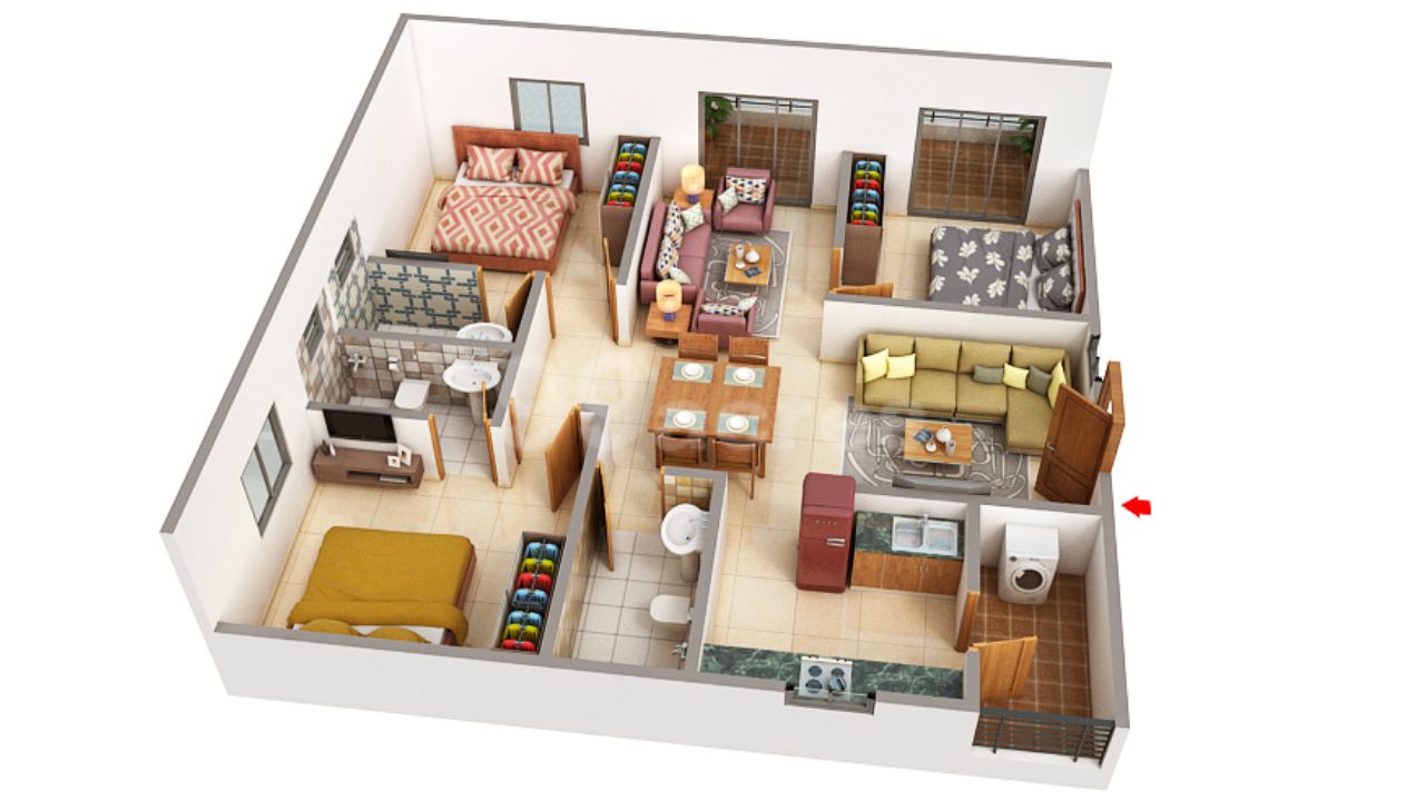 Candeur Twins Miyapur Hyderabad Floor Plan 3 BHK 