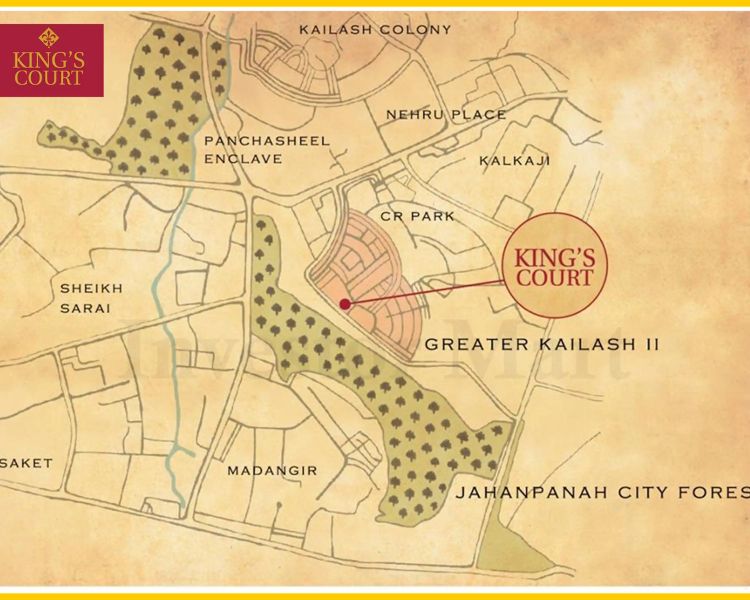 DLF Kings Court Greater Kailash 2 South Delhi Location Map