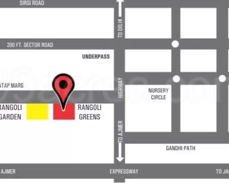 Rangoli Greens Vaishali Nagar Jaipur Location Map 