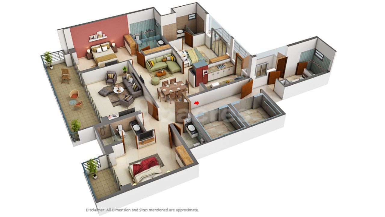 Mahagun Manorialle Sector 128 Noida Floor Plan 3 BHK 