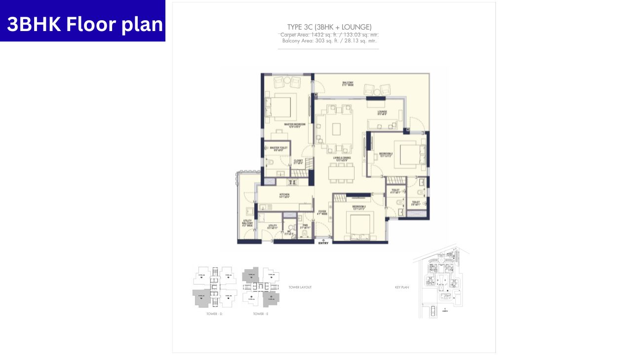 Conscient Elevate 3BHK Floor Plan