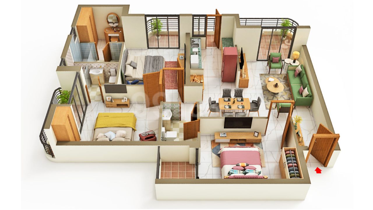 Oro Dynasty Amar Shaheed Path Lucknow Floor Plan 3 BHK