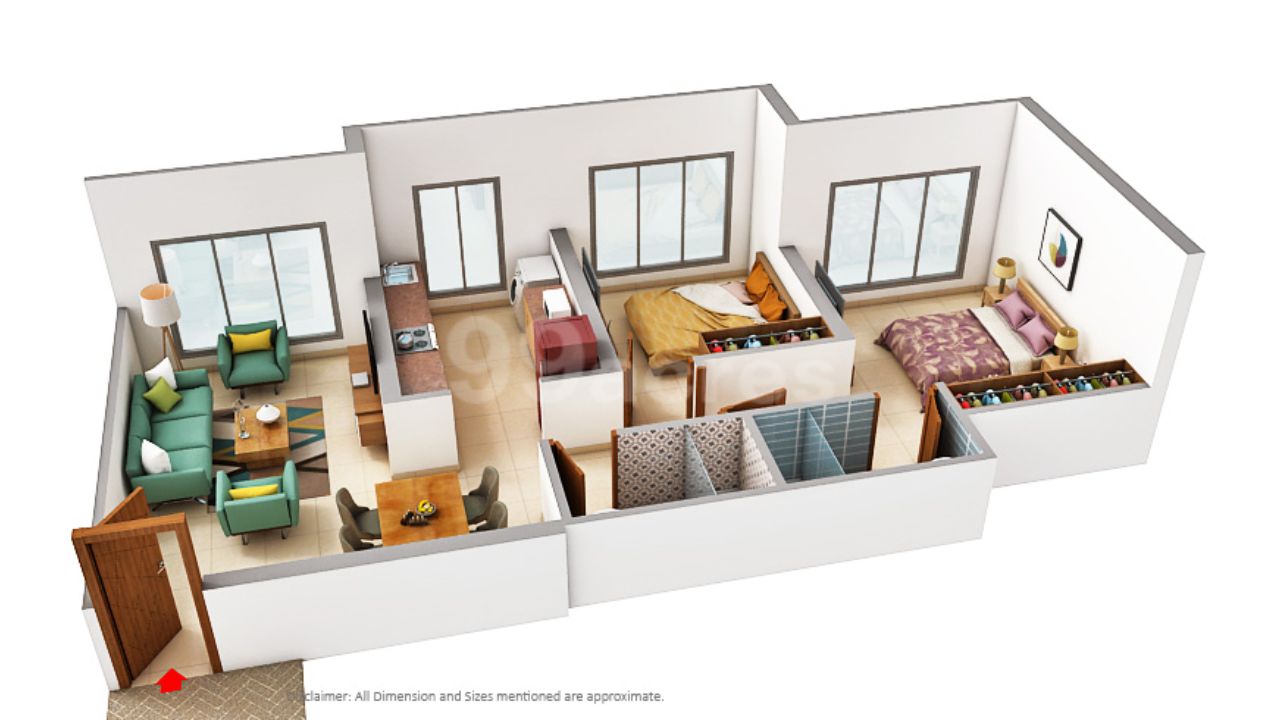 Chheda Avighna Mira Road East Mumbai Floor Plan 2 BHK
