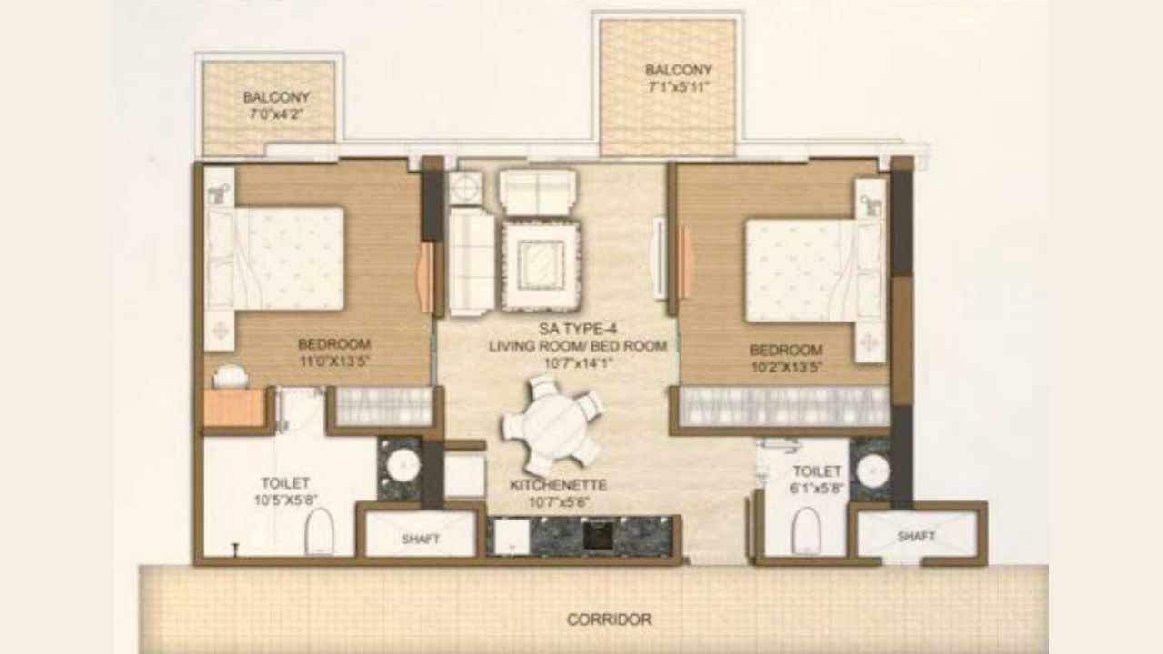 M3M Royal Regalia Sector 67 Gurgaon Floor Plan 2 BHK