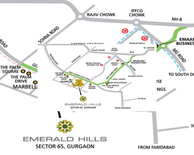 Emaar Emerald Nuevo Sector 65 Gurgaon Location Map