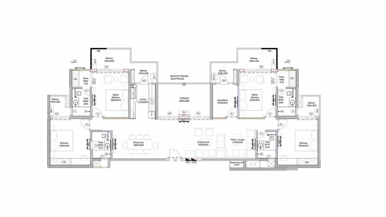 SP Luxurious Homes Floor Plan 4BHK
