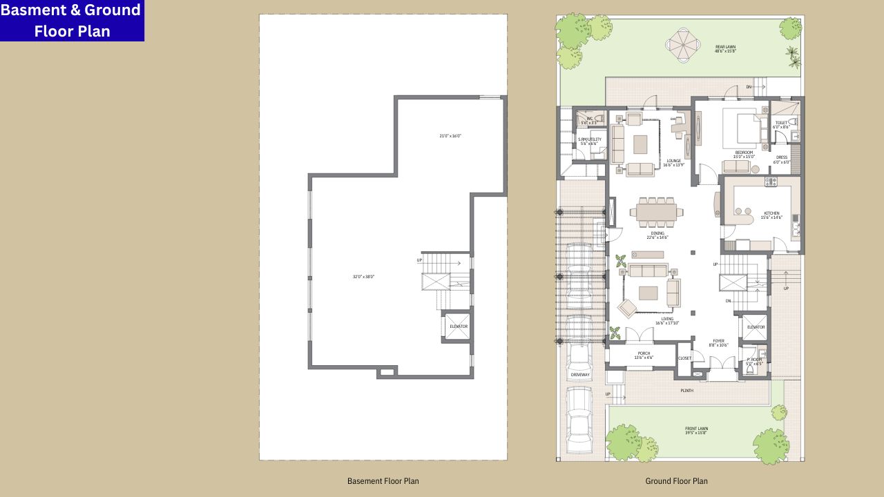 Emaar Marbella Basment and Ground Floor Plan