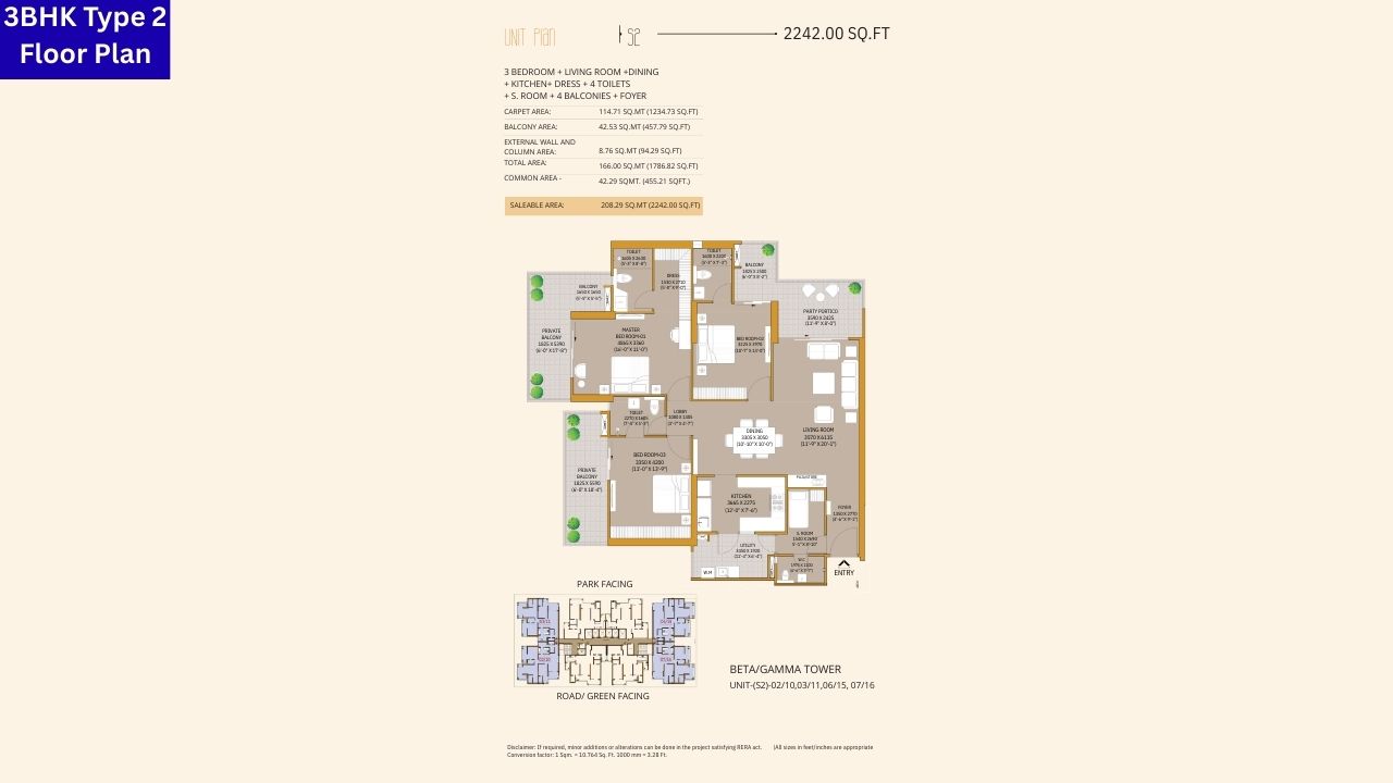 SKA Divine 4BHK Floor Plan