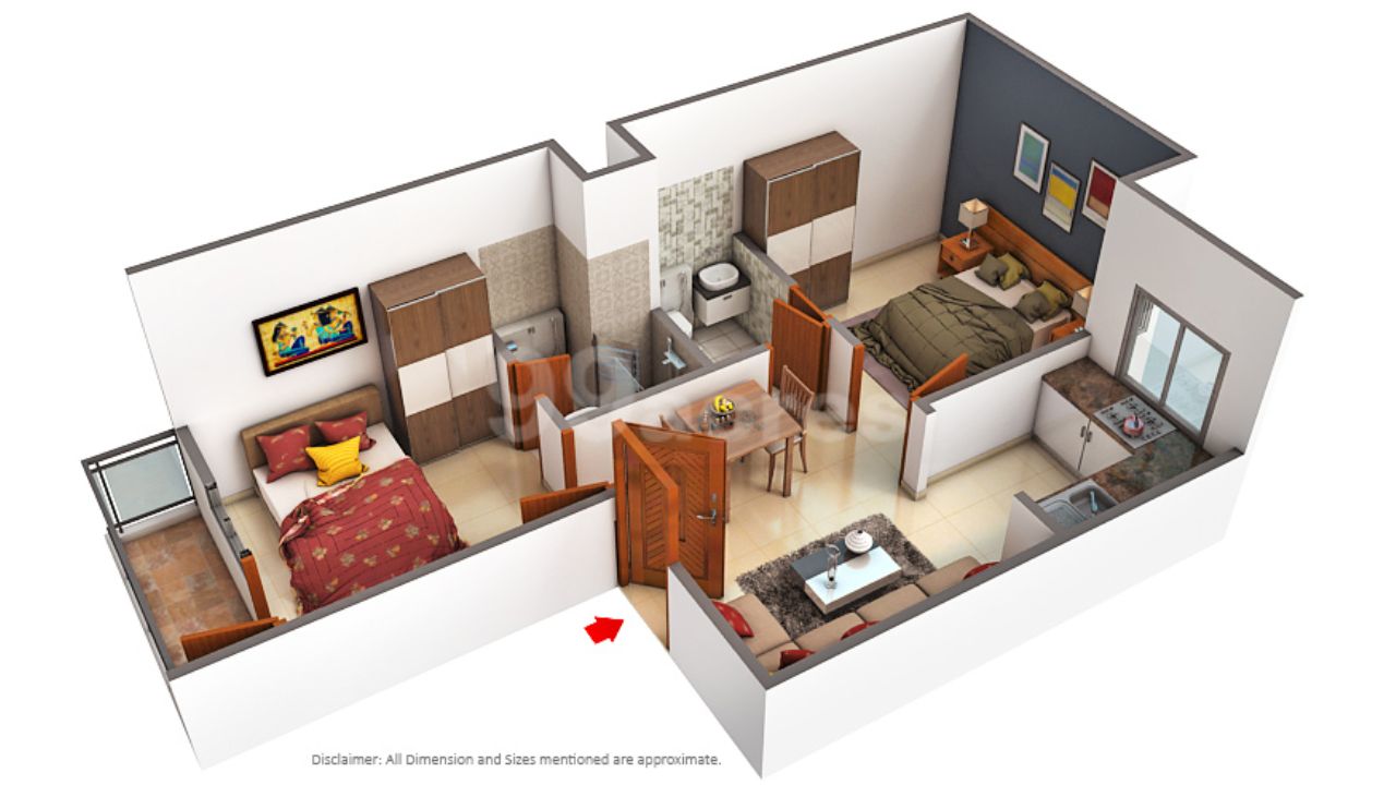 Sky High Luxury Homes Sector 8 Dwarka Delhi Floor Plan 2 BHK 