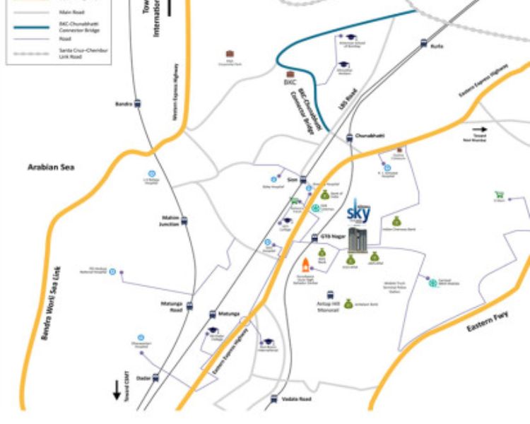 Sejal Siddha Sky Wadala Mumbai Location Map 