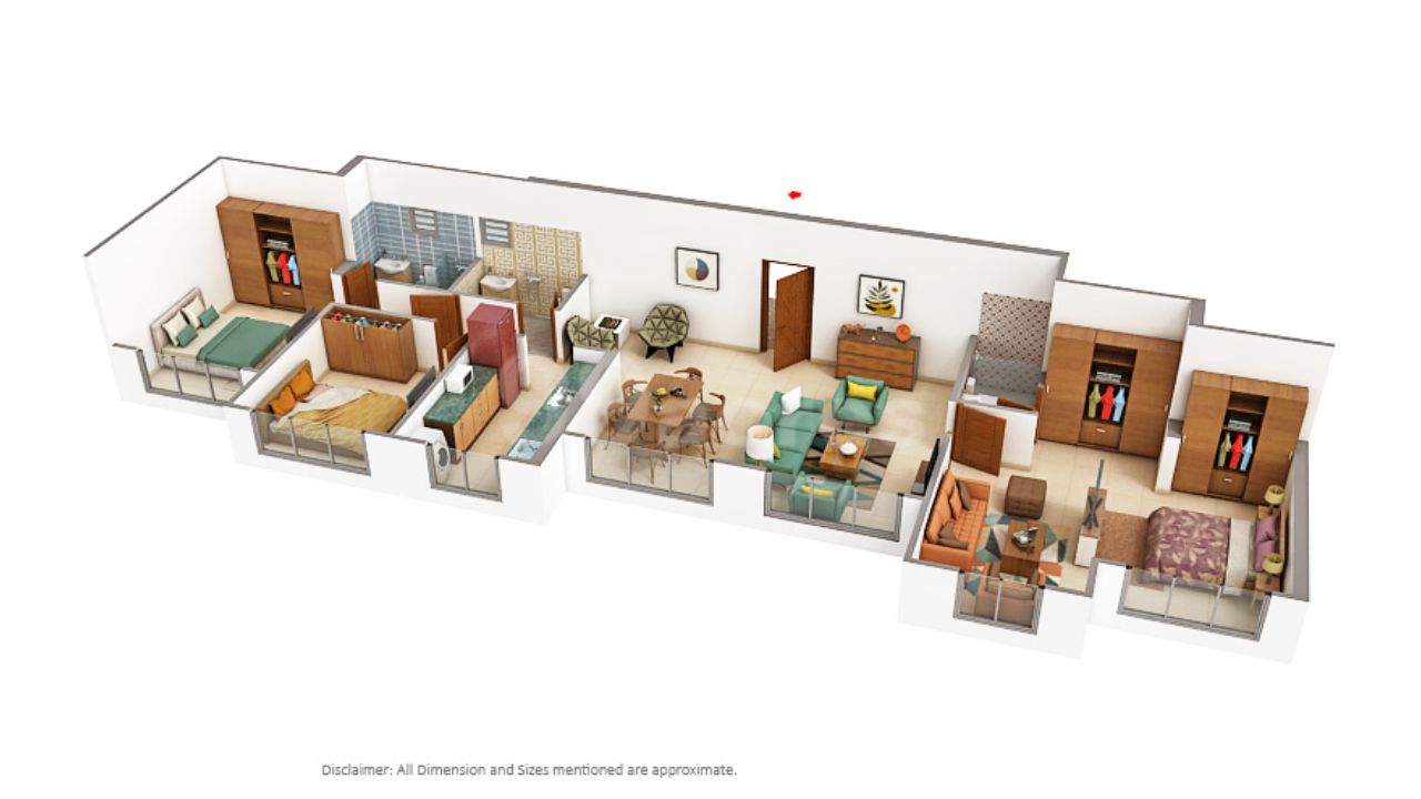 Chheda Avighna Mira Road East Mumbai Floor Plan 3 BHK