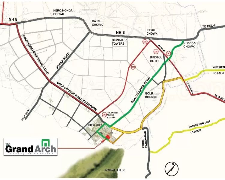 Ireo Grand Hyatt Residences Sector 58 Gurgaon Location Map