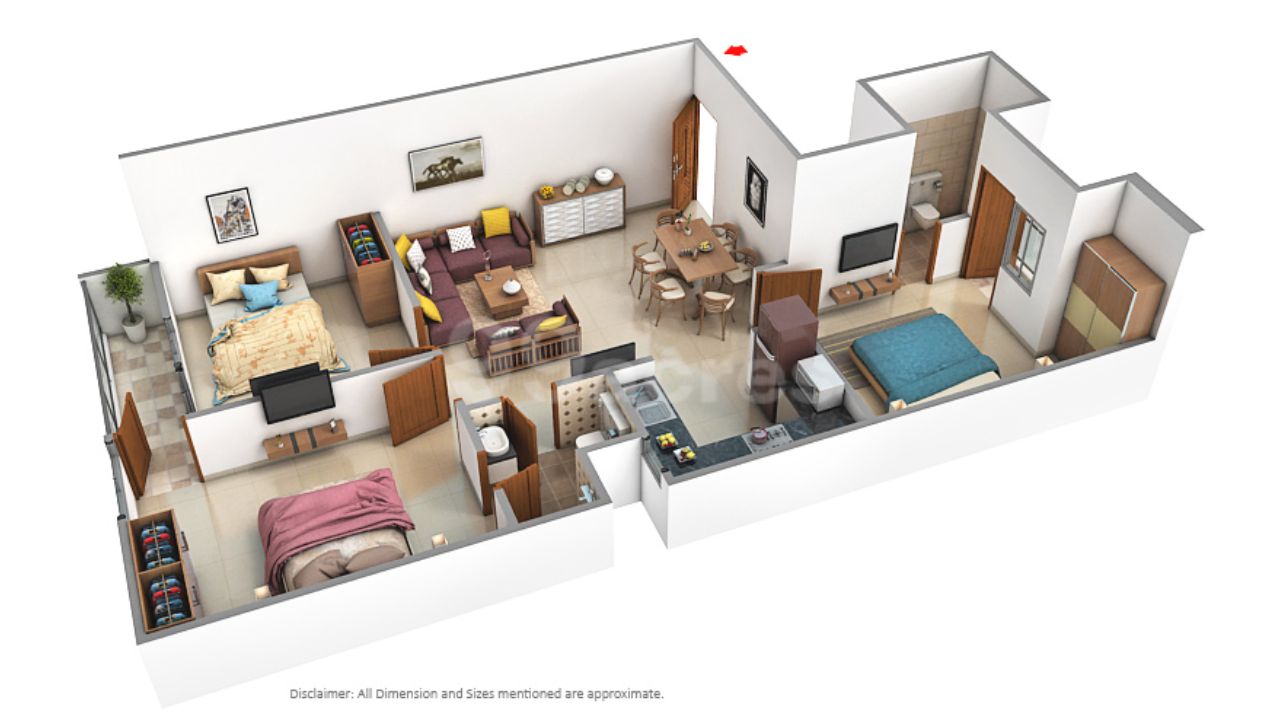 Sky High Luxury Homes Sector 8 Dwarka Delhi Floor Plan 3 BHK 