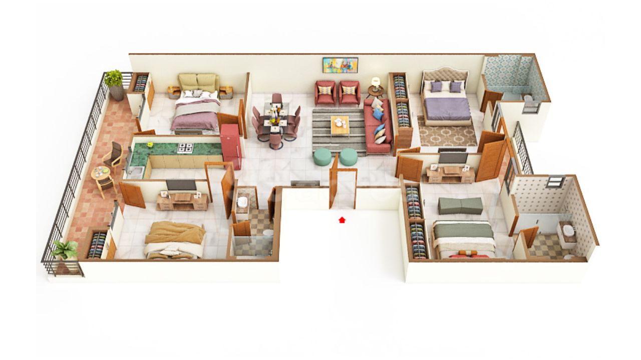 Sky High Luxury Homes Sector 8 Dwarka Delhi Floor Plan 4 BHK 