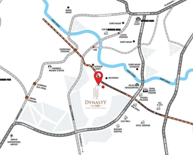 Oro Dynasty Amar Shaheed Path Lucknow Location Map
