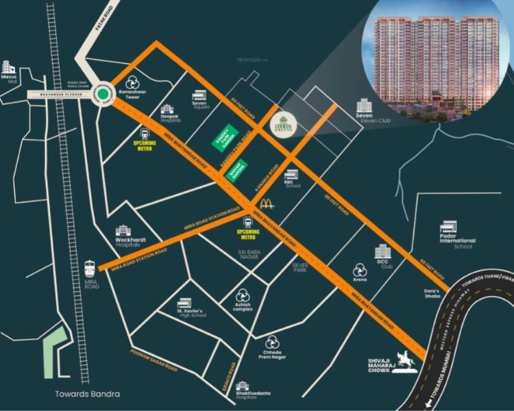 Chheda Avighna Mira Road East Mumbai Location Map 