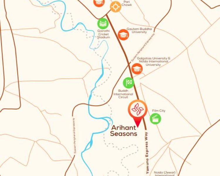 Arihant Seasons Sector 22D Yamuna Expressway Greater Noida Location Map