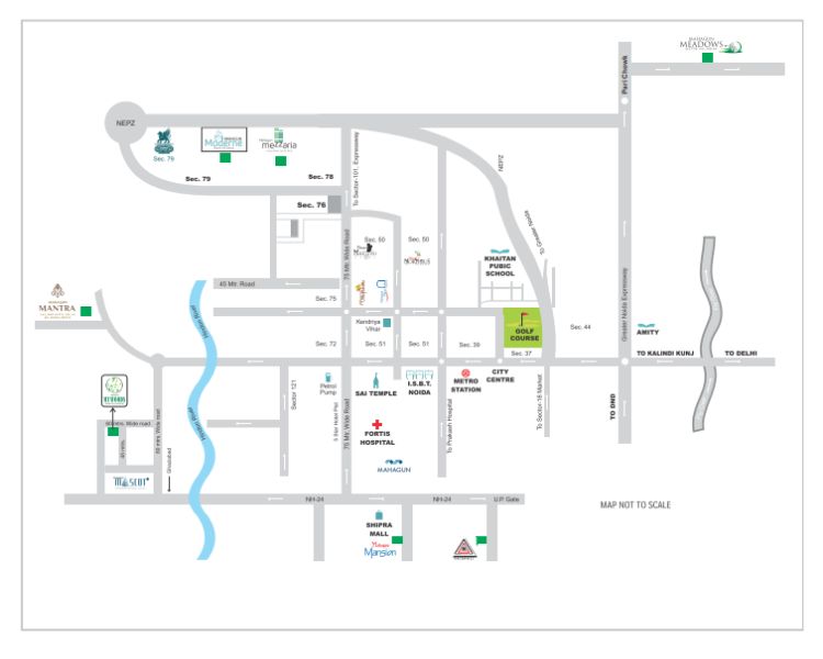 Mahagun Moderne Location Map