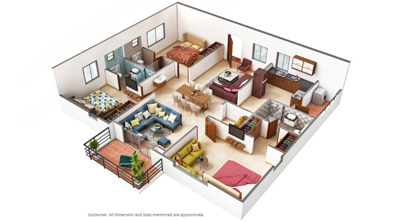 Rajapushpa Imperia Tellapur Hyderabad Floor Plan 3BHK