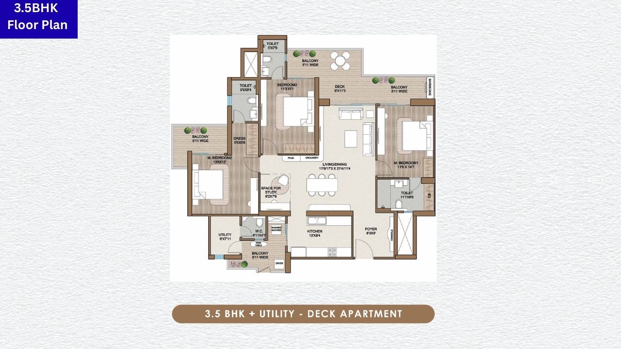 SmartWorld Gems 3.5BHK Floor Plan
