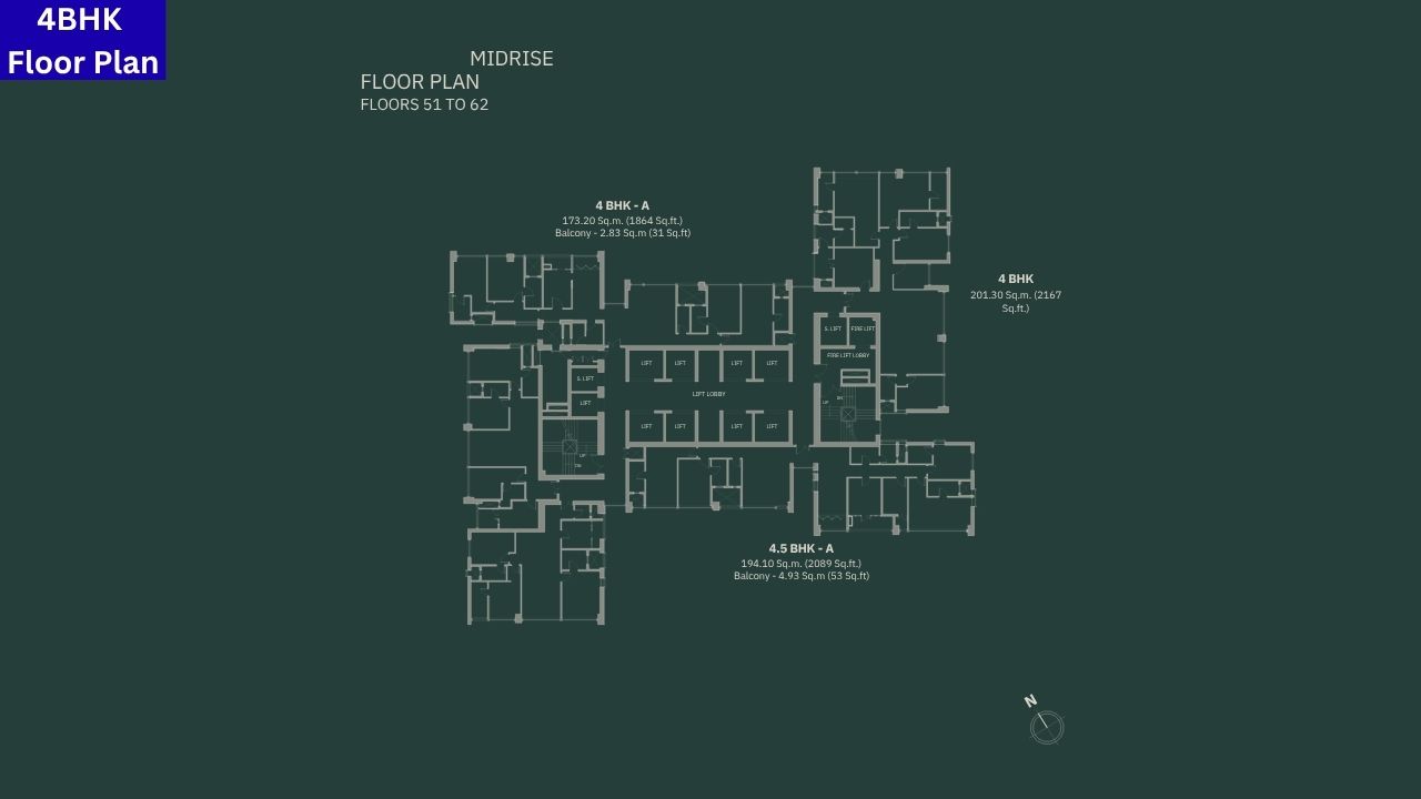 Birla Niyaara worli 4BHK Floor Plan