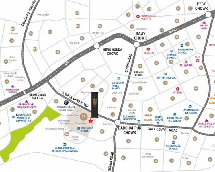 Elan Epic Sector 70 Gurgaon Location Map 