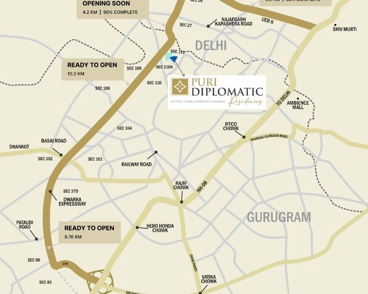 Puri Diplomatic Residences Location Map