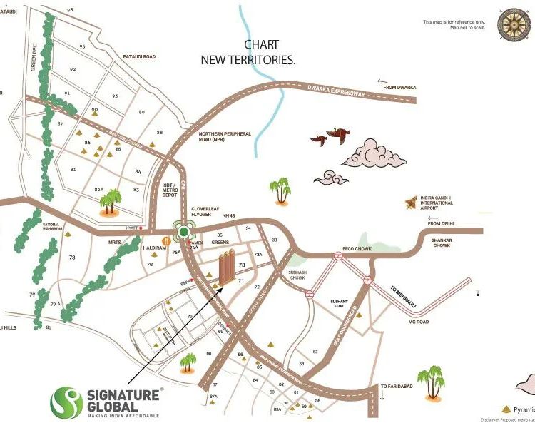 Lamborghini Residences Sector 71 Gurgaon Location Map