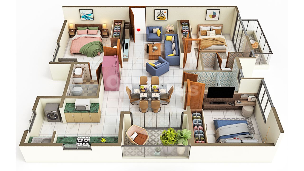 Trendsquares Akino Marathahalli Bangalore Floor Plan 3 BHK
