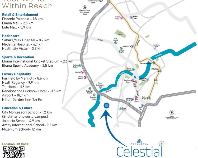 Abhyudaya Celestial Gomti Nagar Extension Lucknow Location Map 