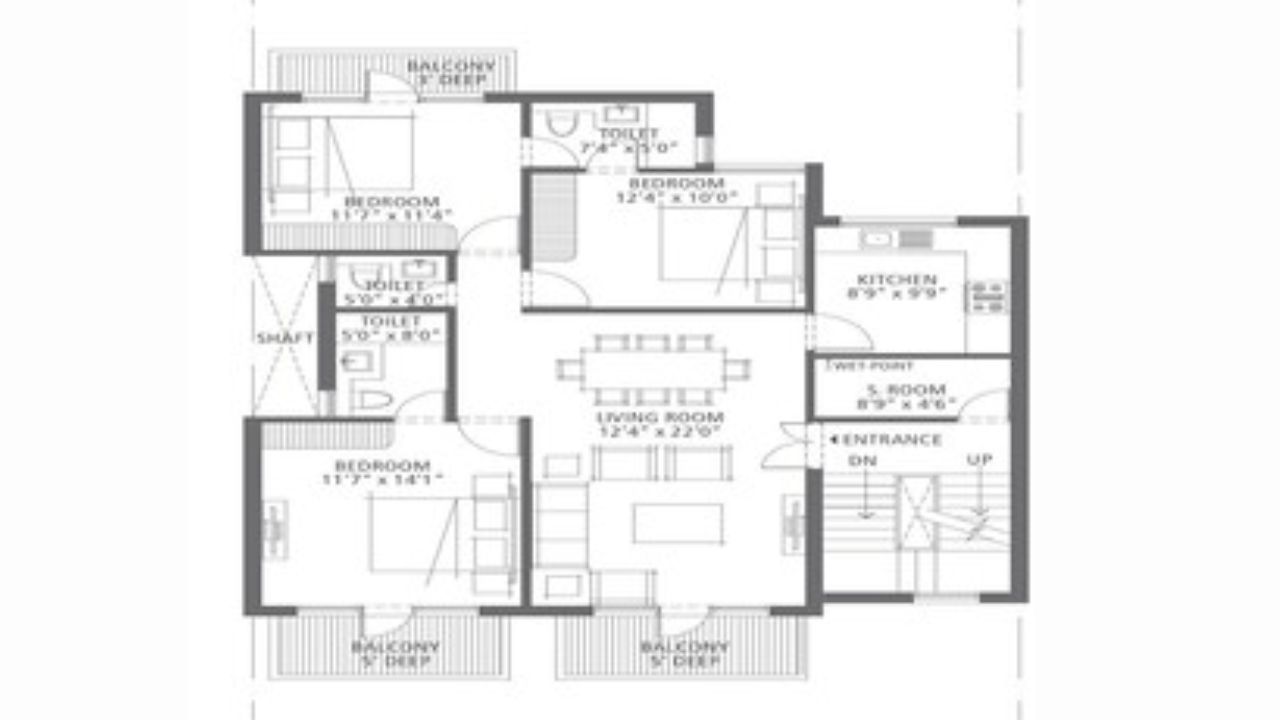 Emaar Emerald Nuevo Sector 65 Gurgaon Floor Plan 3BHK