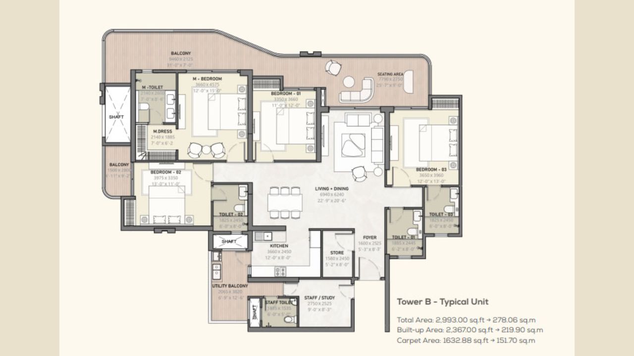 Arihant Seasons Floor Plan 4BHK