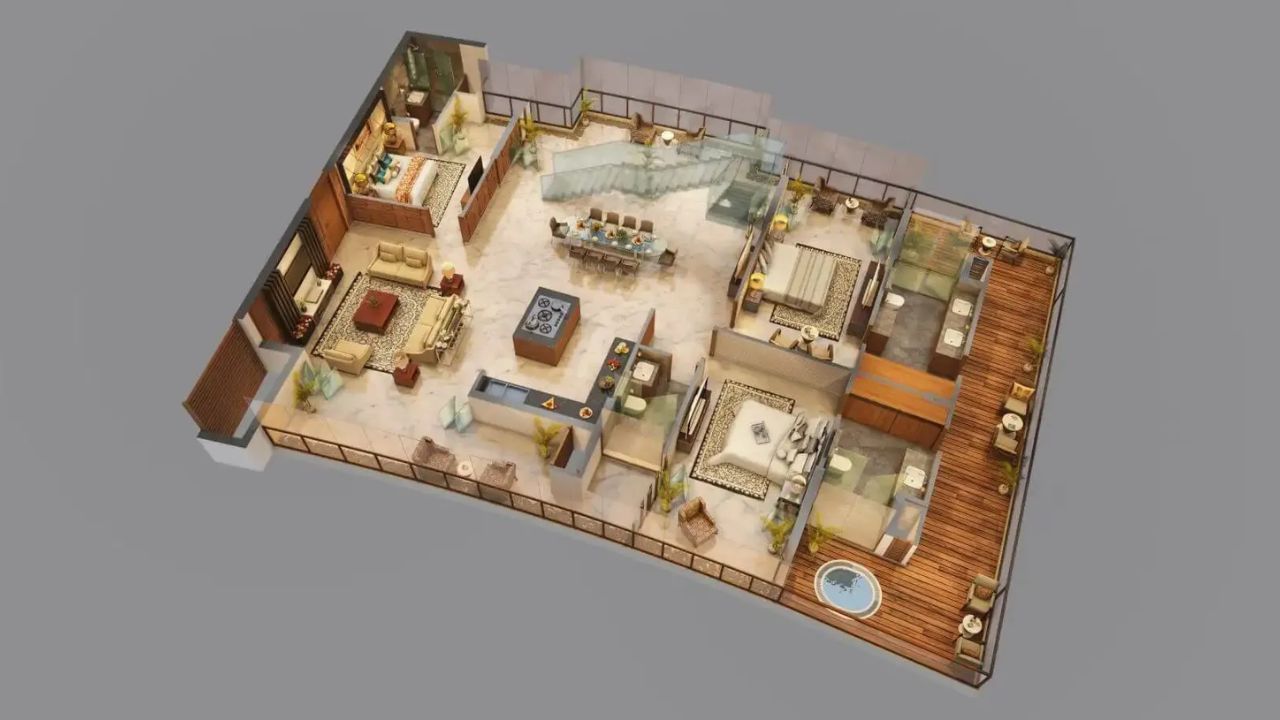 Raheja Navin Minar Floor Plan 3 BHK