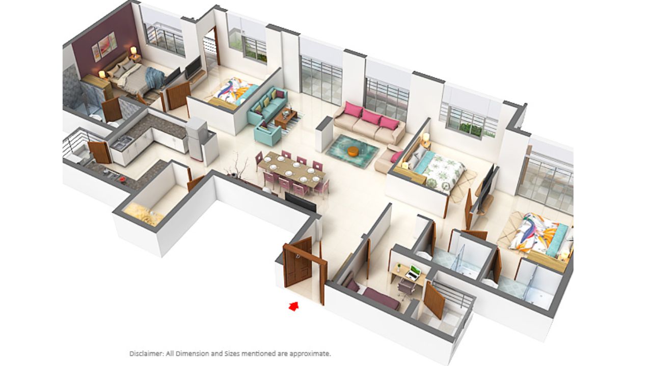 Grand Omaxe Gomti Nagar Extension Lucknow Floor Plan 4 BHK 