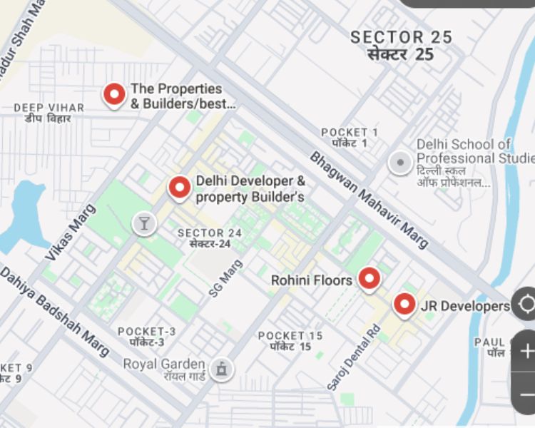 Unique Builder Floors Sector 24 Rohini Delhi Location Map 