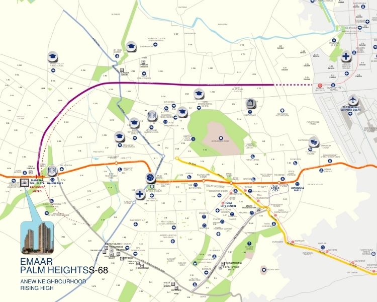 Emaar Palm Heights Location Map