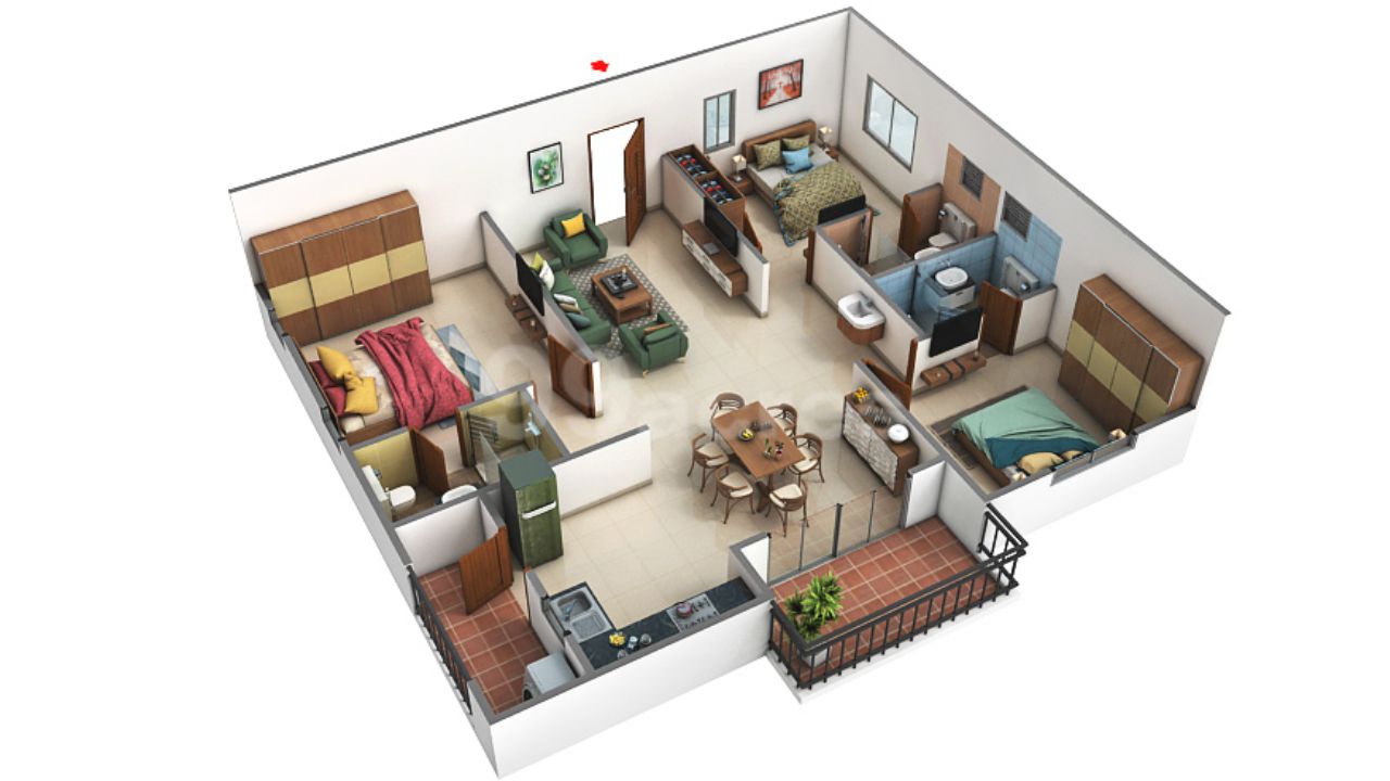 Ramky One Symphony Patancheru Hyderabad Floor Plan 3 BHK