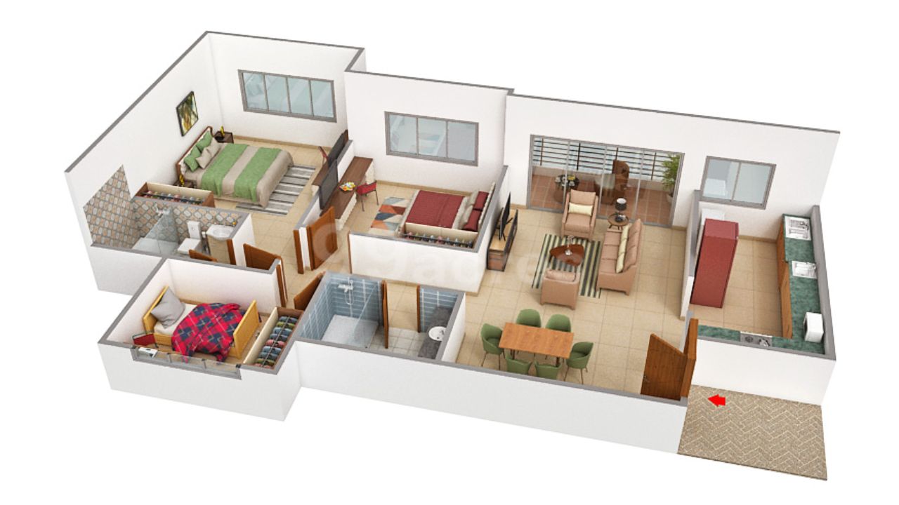 Embassy East Avenue Whitefield Bangalore Floor Plan 3 BHK