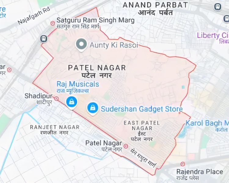 Raheja Navin Minar Patel Nagar Delhi Location Map