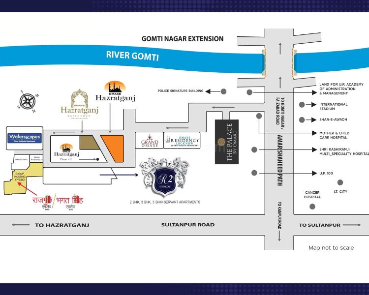 Grand Omaxe Gomti Nagar Extension Lucknow Location Map