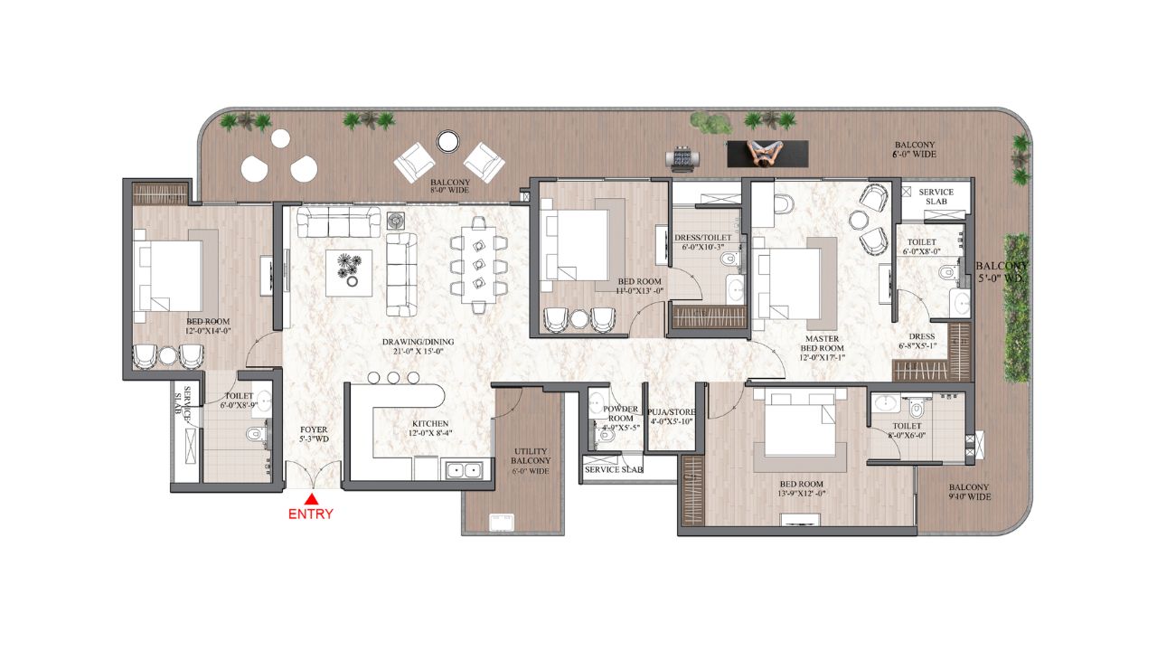  Ashtech Presidential Towers Sector 12 Greater Noida Floor Plan 3 BHK