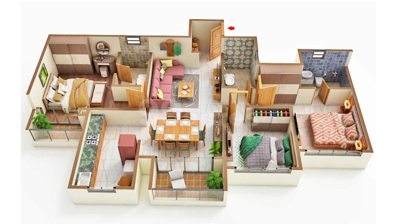 Northern Lights by Puravankara KVN Bagalur Bangalore Floor Plan 3 BHK