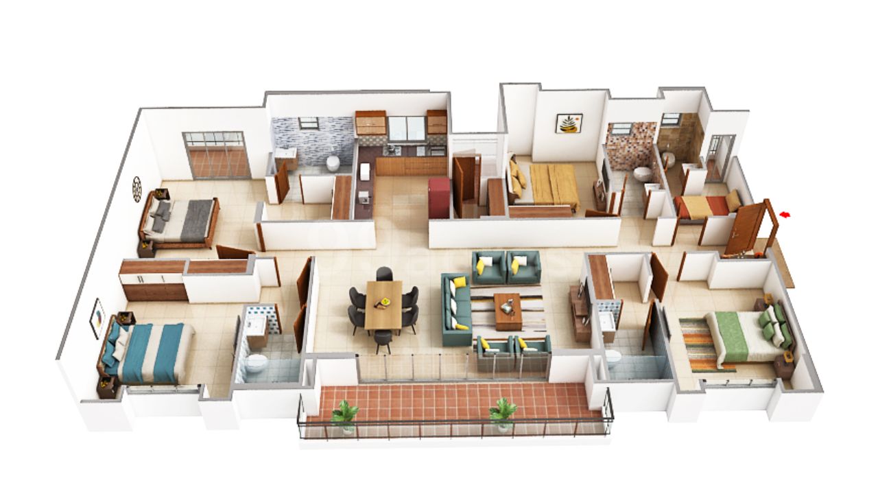 Mahima Palm Springs Tonk Road Jaipur Floor Plan 4 BHK