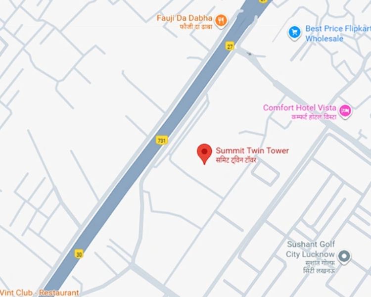Summit Twin Tower Sushant Golf City Lucknow Location Map
