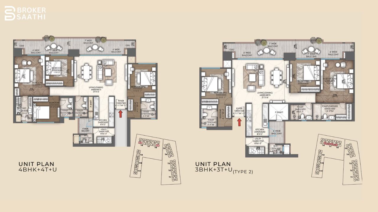 Signature Global Sarvam 3BHK Type 1 Floor Plan