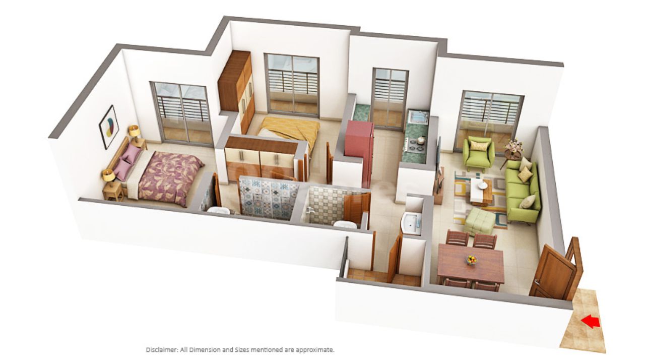 Embassy Park Panvel Navi Mumbai Floor Plan 2 BHK
